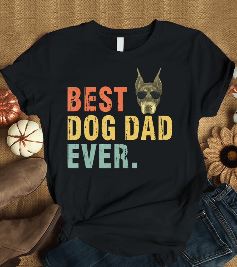 Best Dog Dad Ever Vintage Doberman T-Shirt