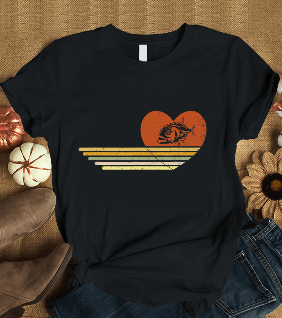 Vintage Fish Heart T-Shirt