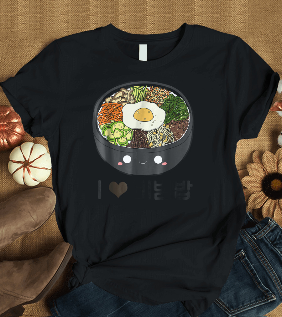 Smiling Bibimbap Bowl I Love Bibimbap South Korea T-Shirt