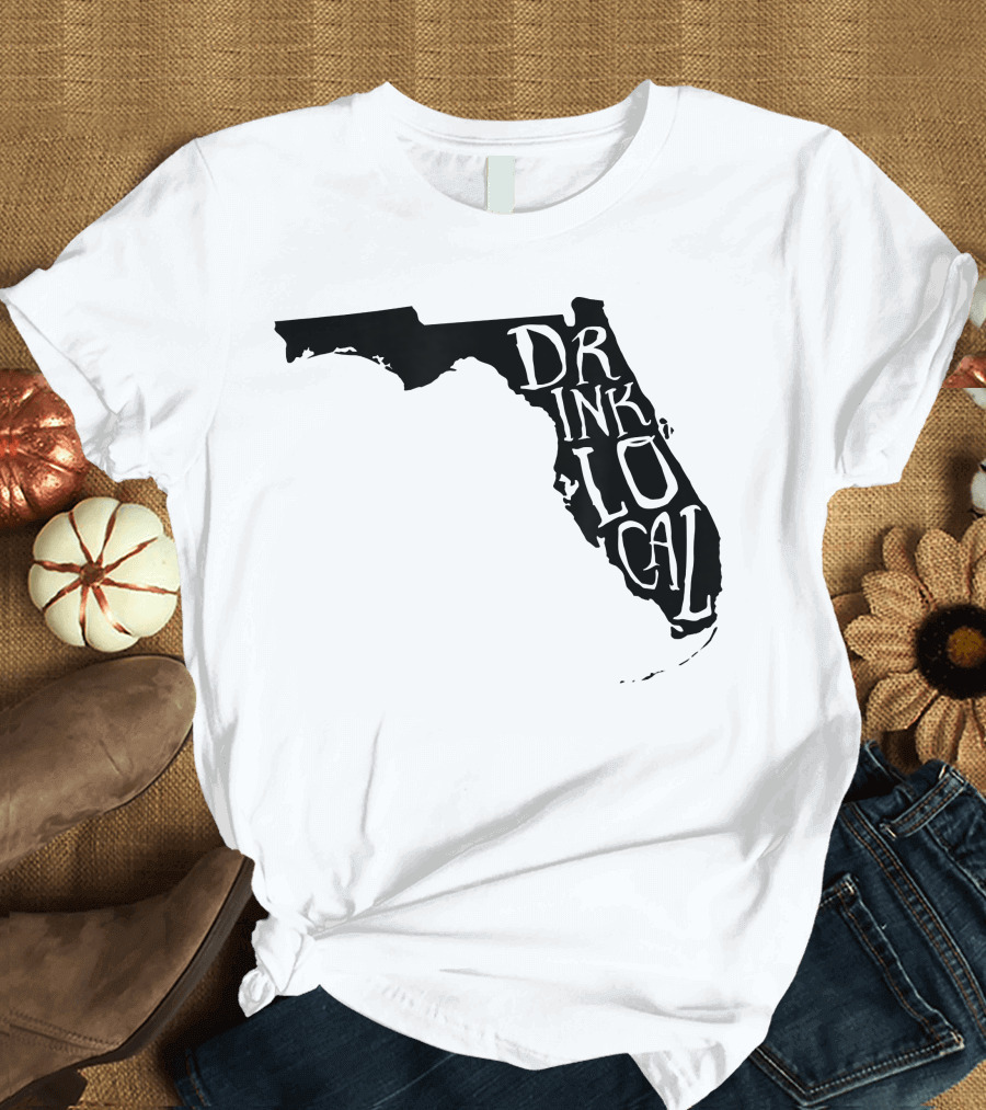 Drink Local Craft Beer Florida State Outline T-Shirt