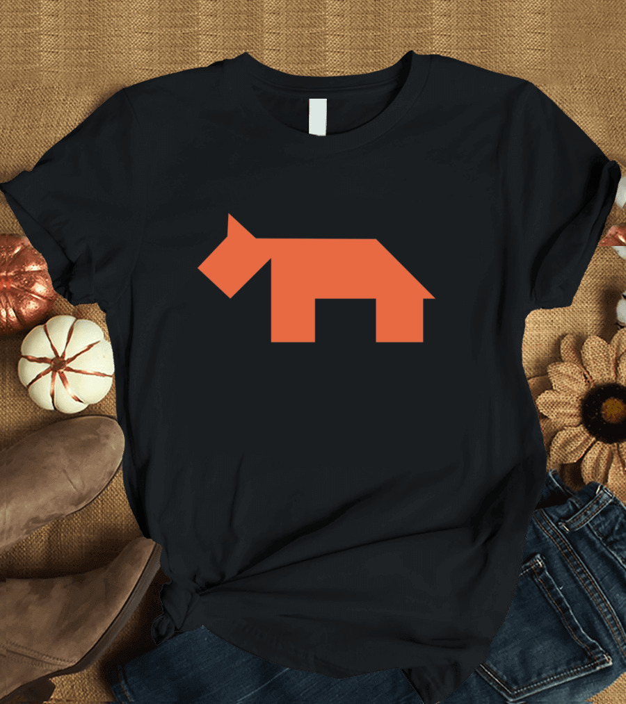 Orange Tangram Canine Puzzle T-Shirt