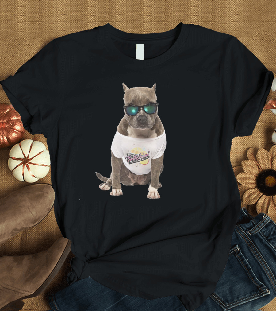 Cool Dog with Sunglasses and Retro Beach Vibes T-Shirt