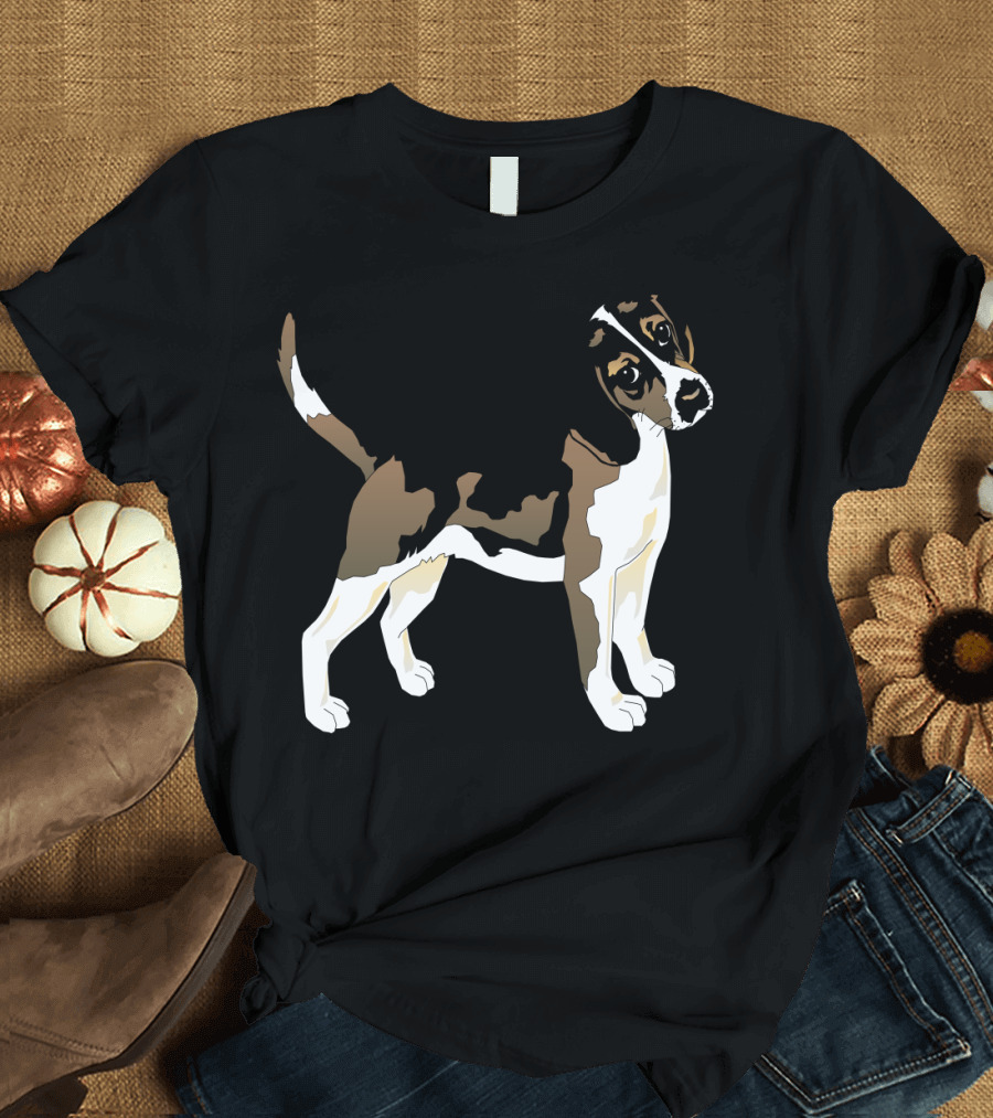 Black White Dog Beagle Pet Animal T-Shirt