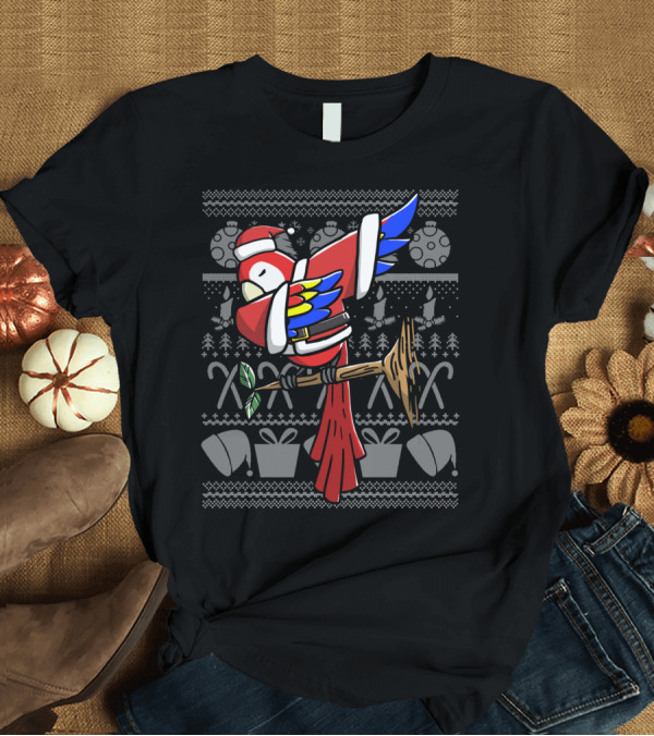 T-Shirt: Santa Parrot Dab Dance Move Christmas T-Shirt Santa Parrot Dab Dance Move Christmas T-Shirt