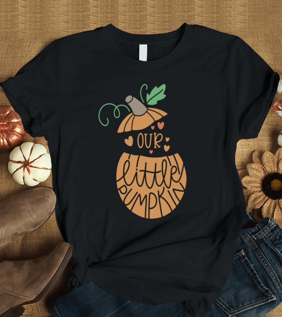 Our Little Pumpkin Cute Autumn Heart Motif T-Shirt