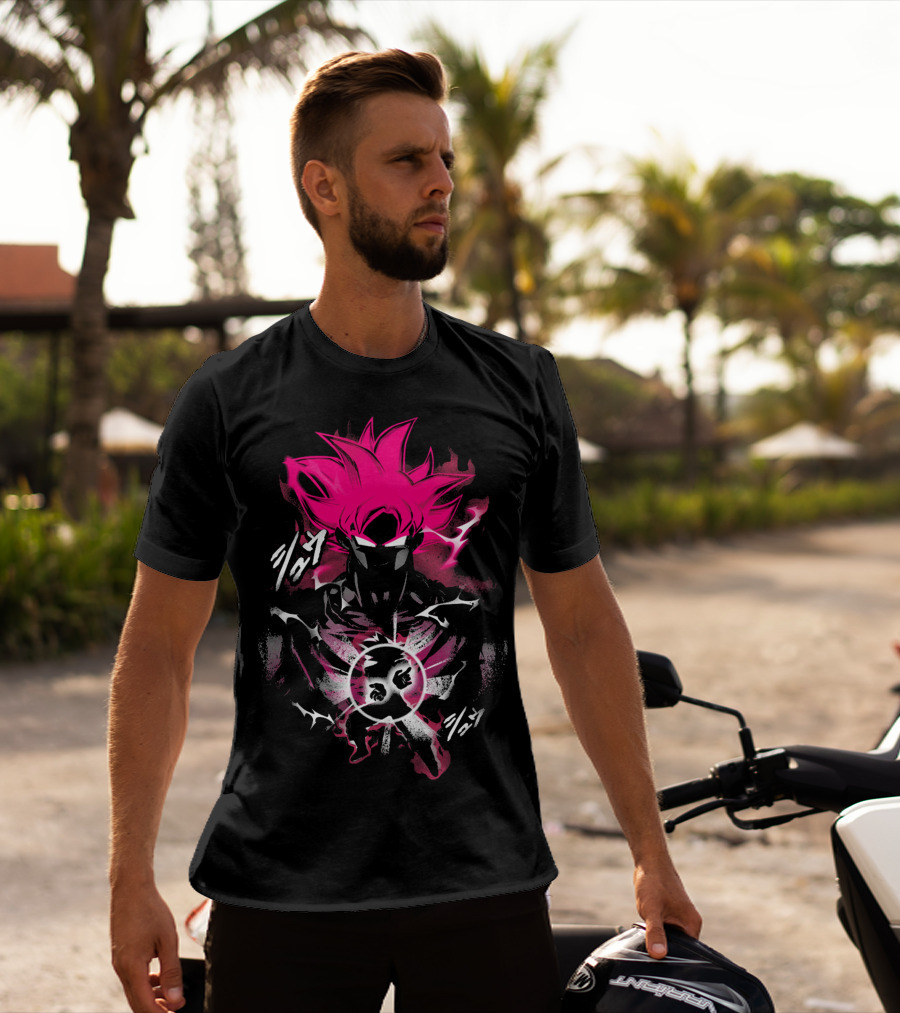 Attack Of The Saiyan Pink Hair Power Energy Aura T-Shirt