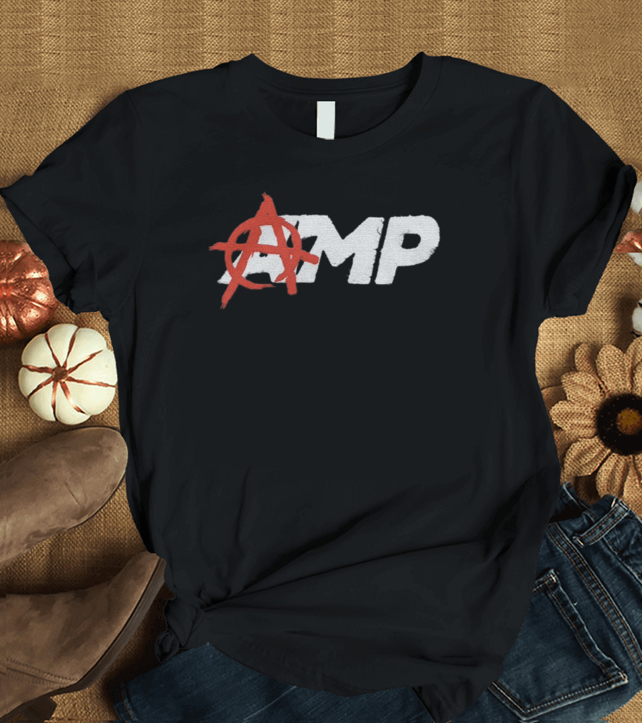 Anarchy Symbol with AMP Text T-Shirt