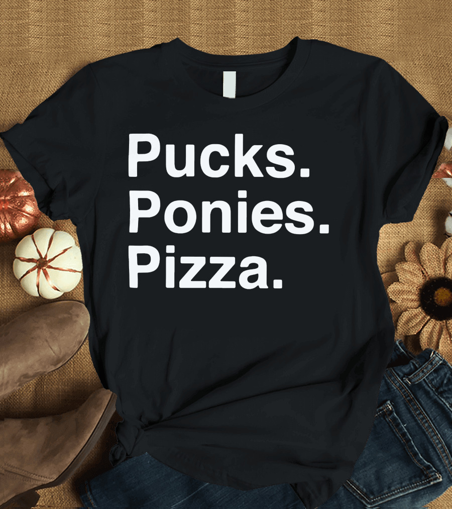 Elio Imbornone Pucks Ponies Pizza Fun T-Shirt