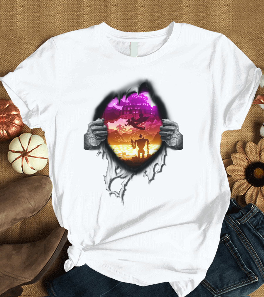Exploring Enchanted Realms with Ghibli Icons T-Shirt
