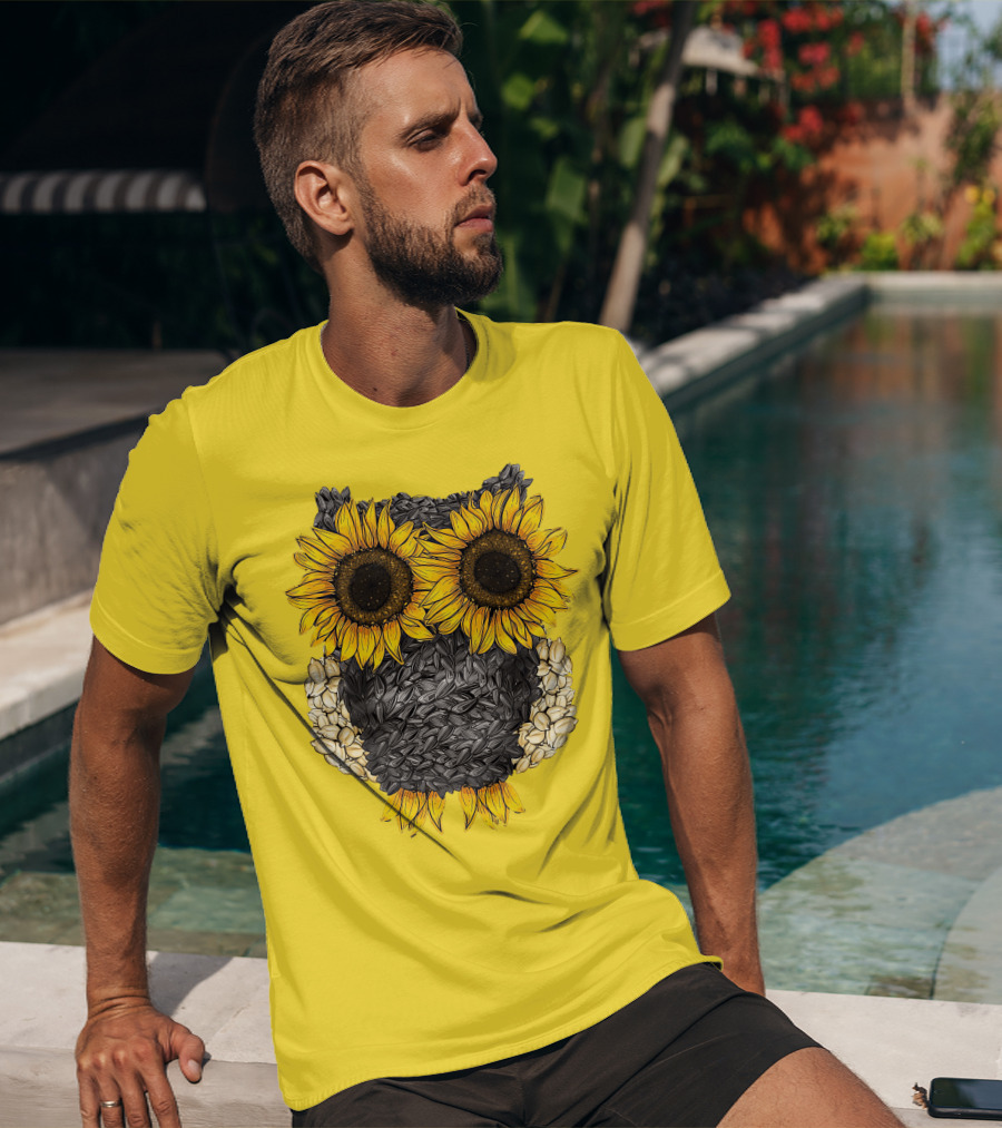 Sunflower Sunflower Owl Owl Sunflower Sunflower T-Shirt