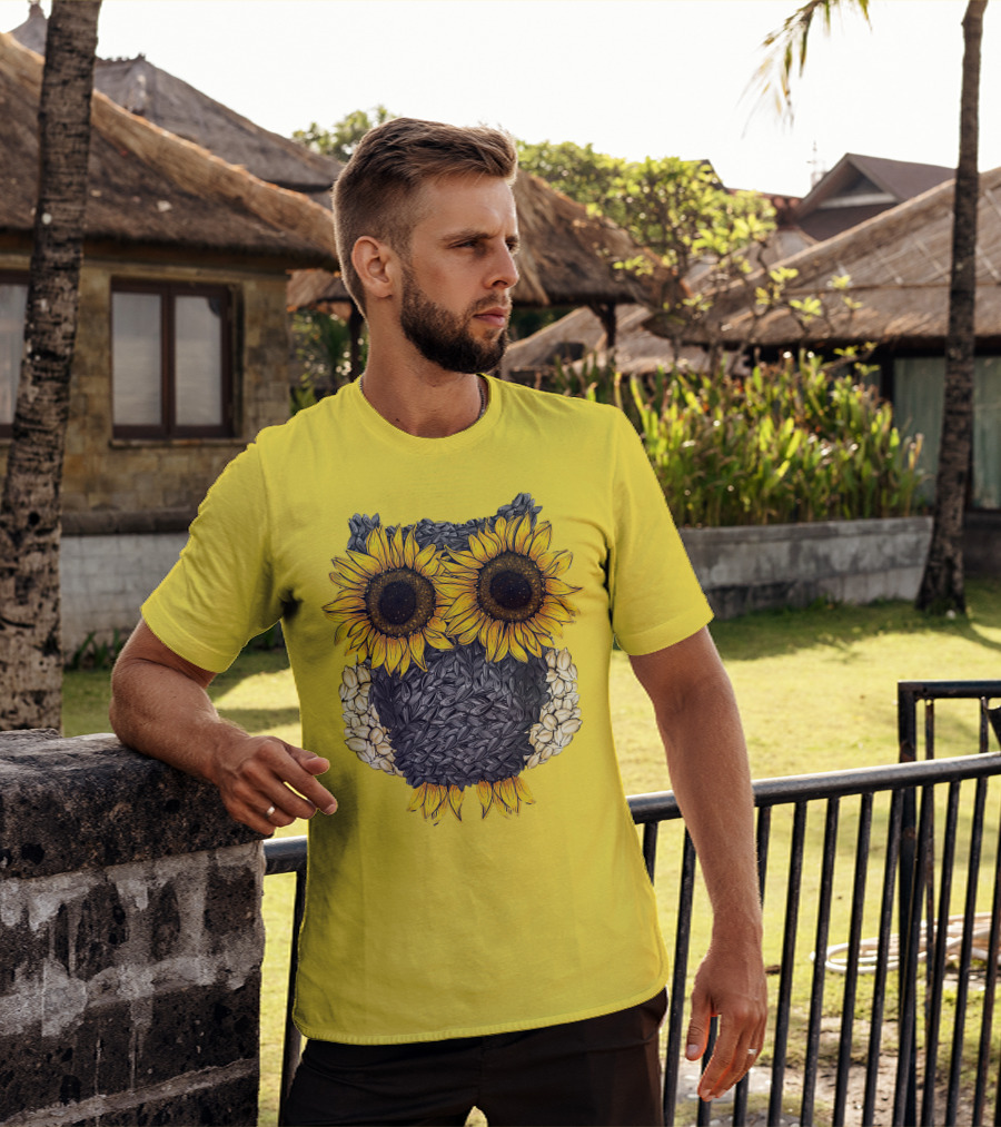 Sunflower Sunflower Owl Owl Sunflower Sunflower T-Shirt