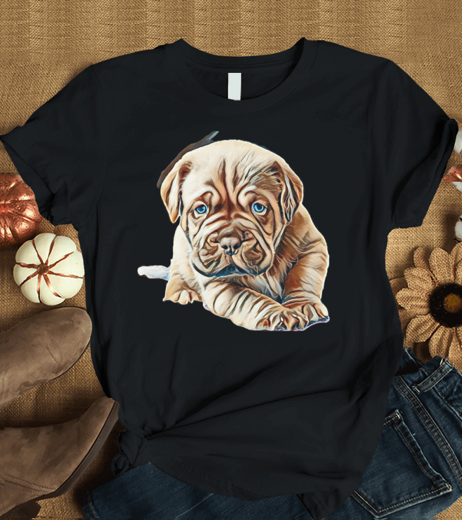 Puppy Mastiff on Bed Bordeaux Dogue de Bordeaux T-Shirt