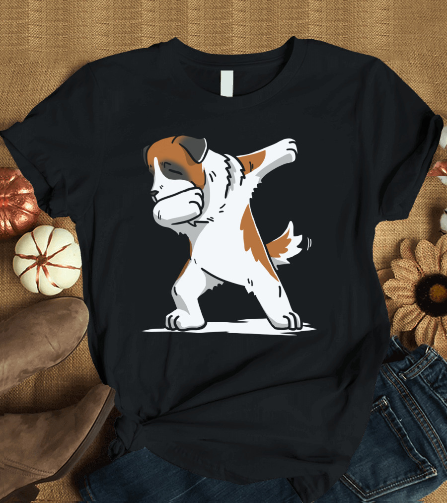 Saint Bernard Dab Dance Dog in Dabbing Pose Fun T-Shirt