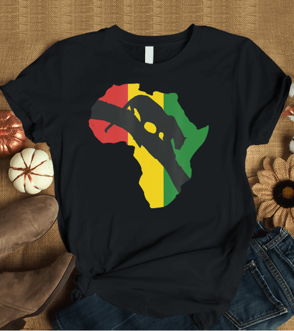 T-Shirt: African Panther Rasta Colors Map T-Shirt African Panther Rasta Colors Map T-Shirt