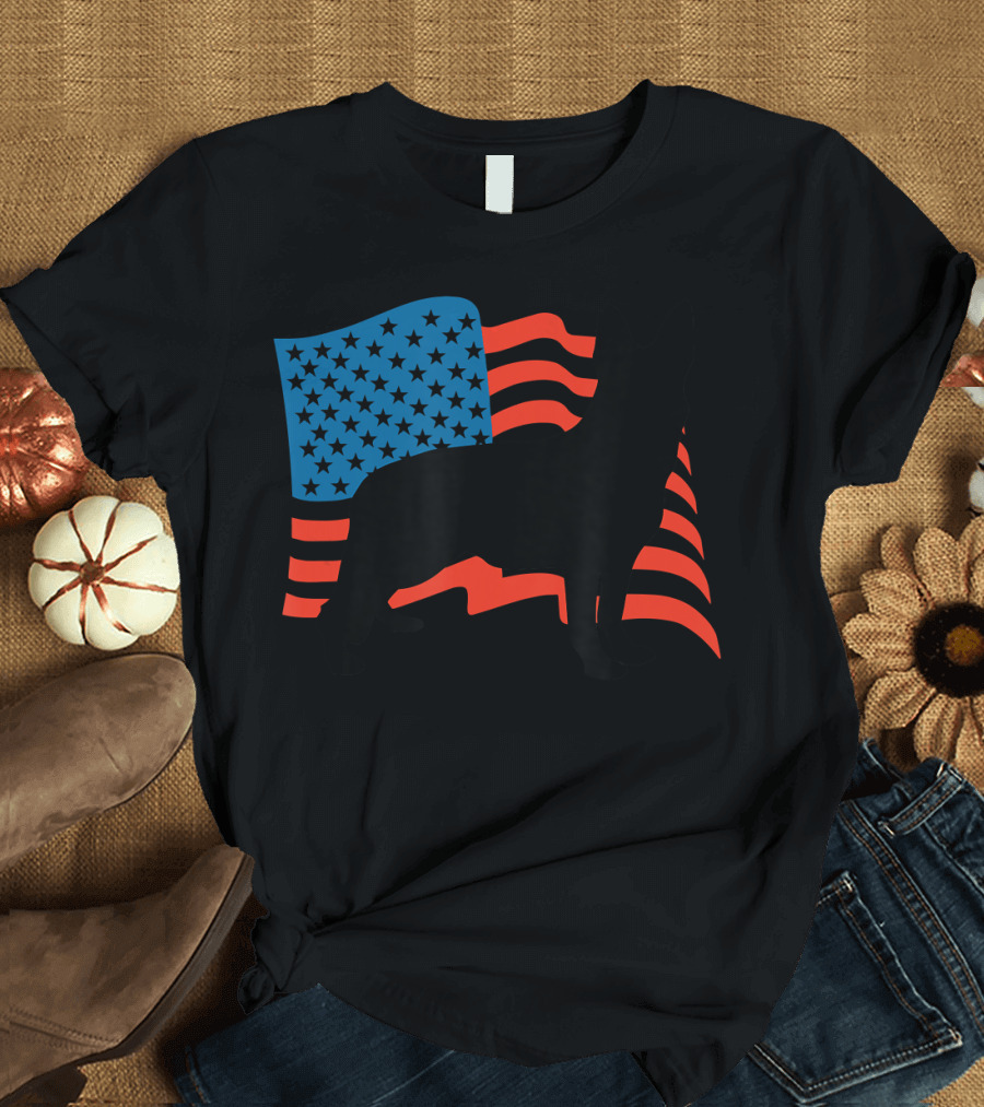 American Patriotic USA Flag German Shepherd T-Shirt