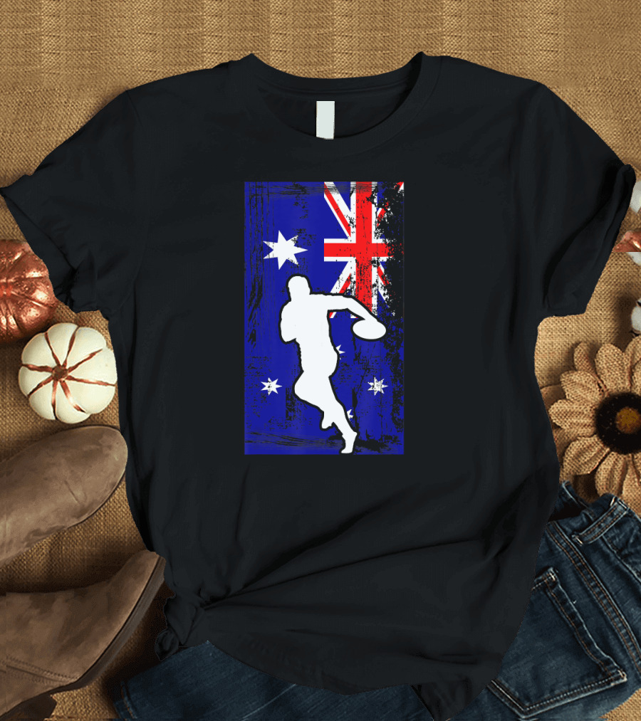 Australian Rules Football Australia Flag Rugby Player T-Shirt