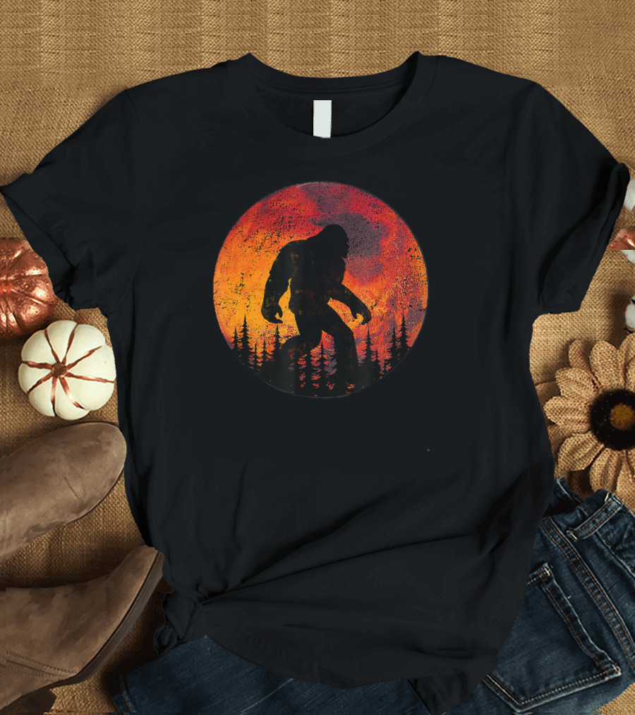 Bigfoot Believe Sunset Forest T-Shirt
