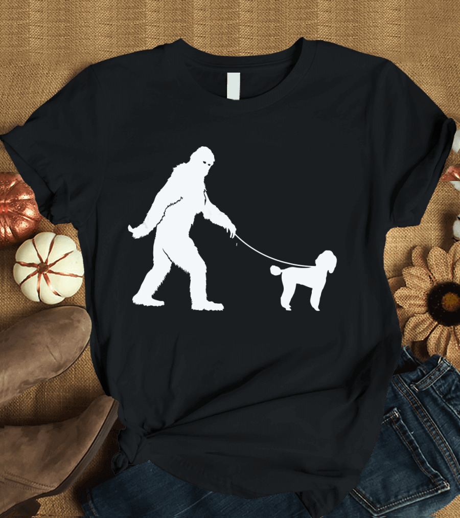 Bigfoot Funny Cute Poodle Walking Sasq T-Shirt