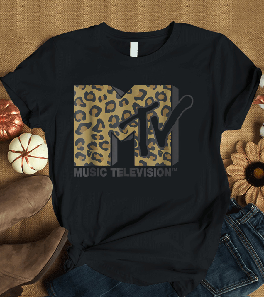 MTV Music Television Classic Leopard Print T-Shirt