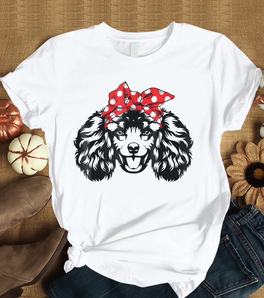 Cool Poodle Dog Lover Bandana T-Shirt