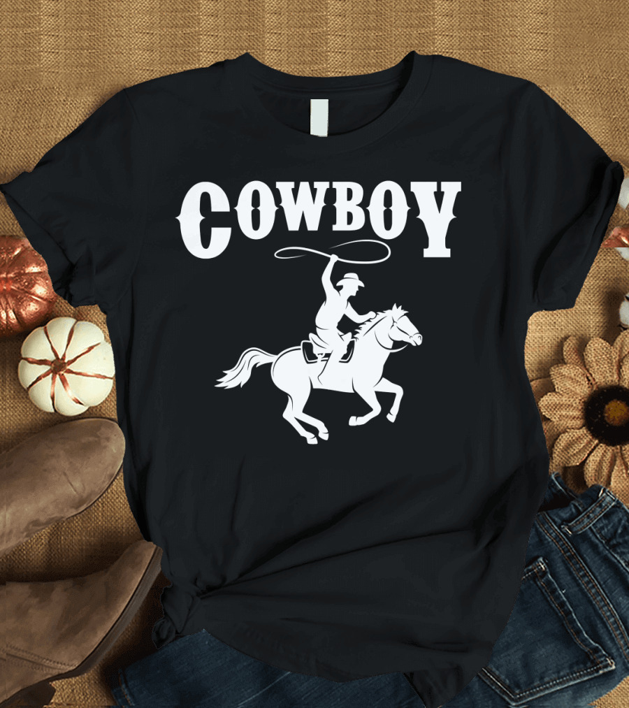 Cowboy Lasso Horse Riding Wild West Adventure T-Shirt