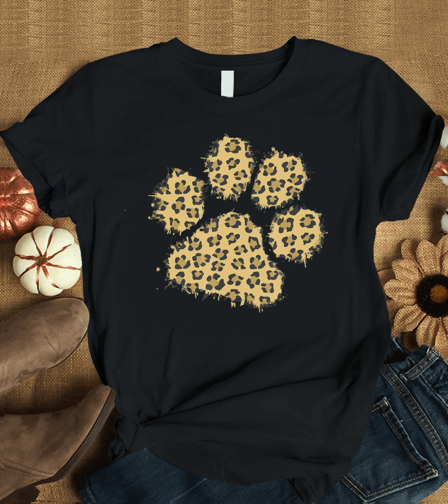 Cute Leopard Print Big Cat Paw T-Shirt