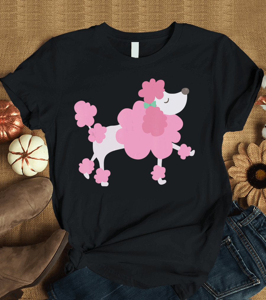 Cute Pink Poodle Dog Lover Pet Owner Rescue T-Shirt