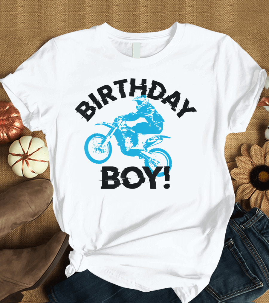 Birthday Boy Motocross Rider Dirt Bike T-Shirt