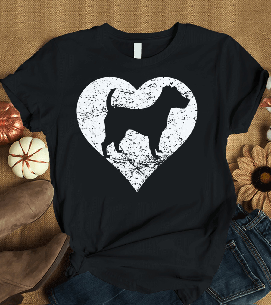 Distressed Heart Jack Russell Terrier T-Shirt