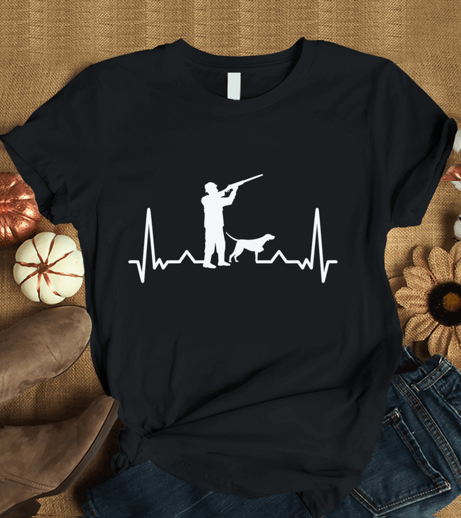 Hunter Dog Owner Heartbeat Hunting Idea T-Shirt