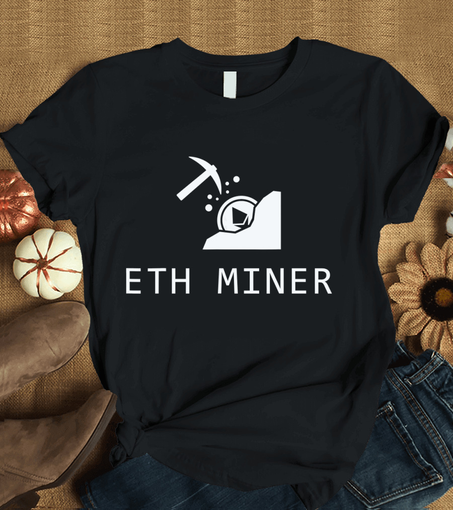 ETH Miner Ethereum Crypto Symbol Pickaxe T-Shirt