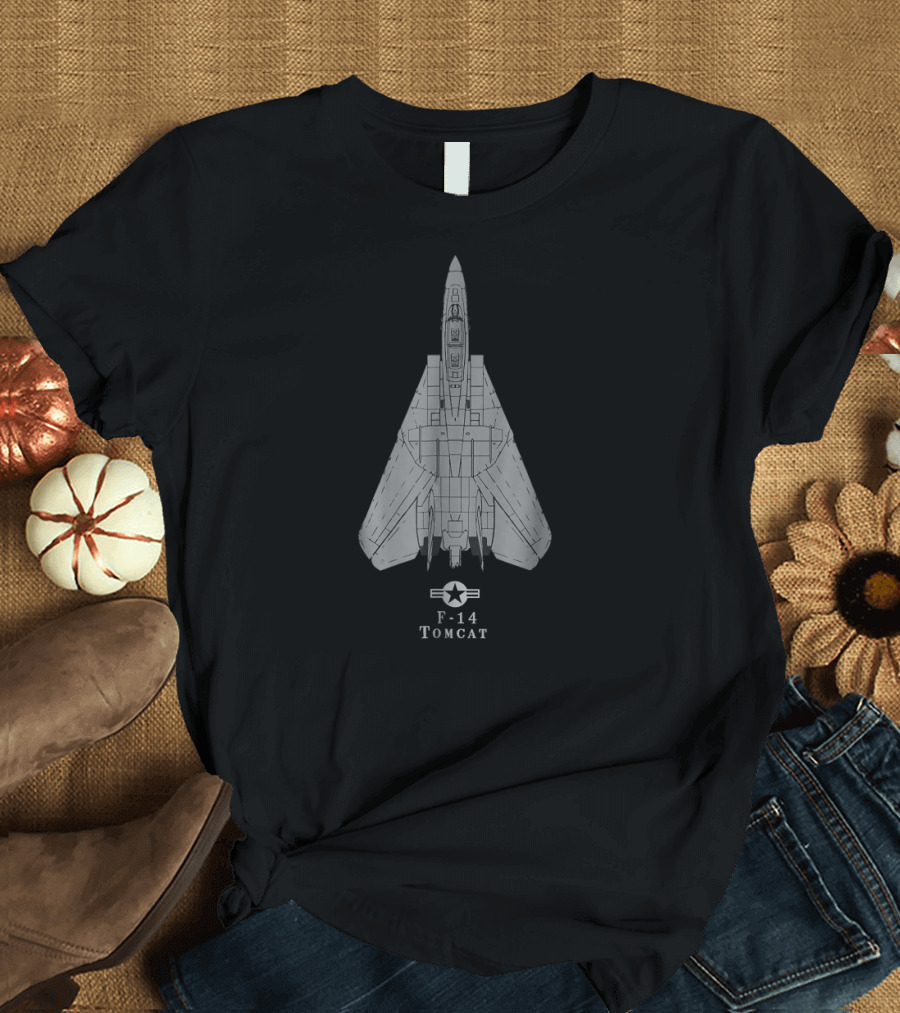F-14 Tomcat Technical Drawing Military Jet T-Shirt