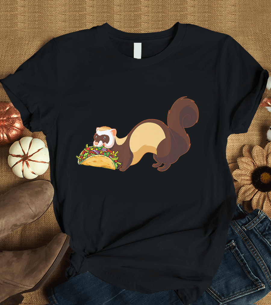 Ferret Devouring Giant Taco T-Shirt