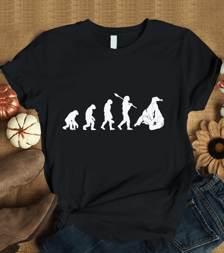 Funny Jui Jitsu Evolution Humor Martial Arts Progression T-Shirt