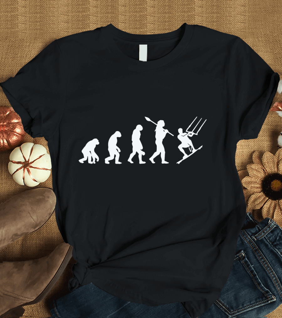 Funny Evolution of Kiteboarding Progression T-Shirt