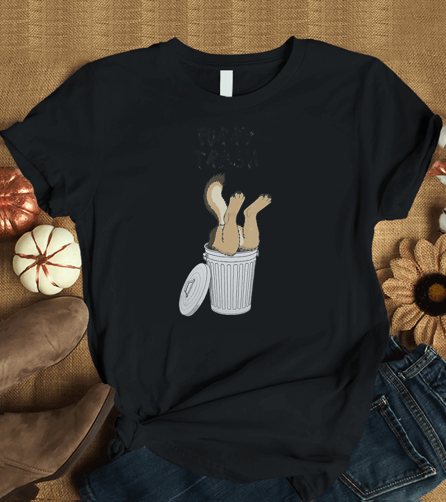 Furry Trash German Shepherd Trash Can Dive T-Shirt
