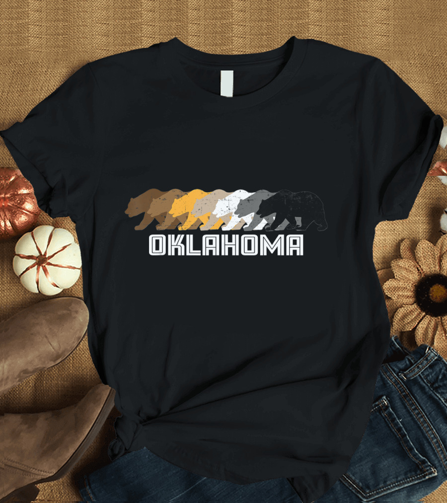 Gay Bear Oklahoma Pride Rainbow Vintage Dist Iconic T-Shirt