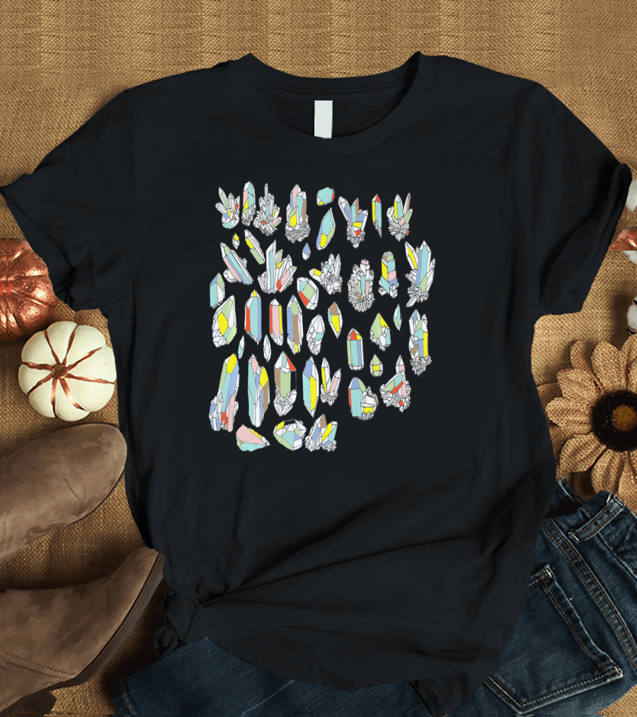 Gems and Minerals Colorful Crystal Collection T-Shirt