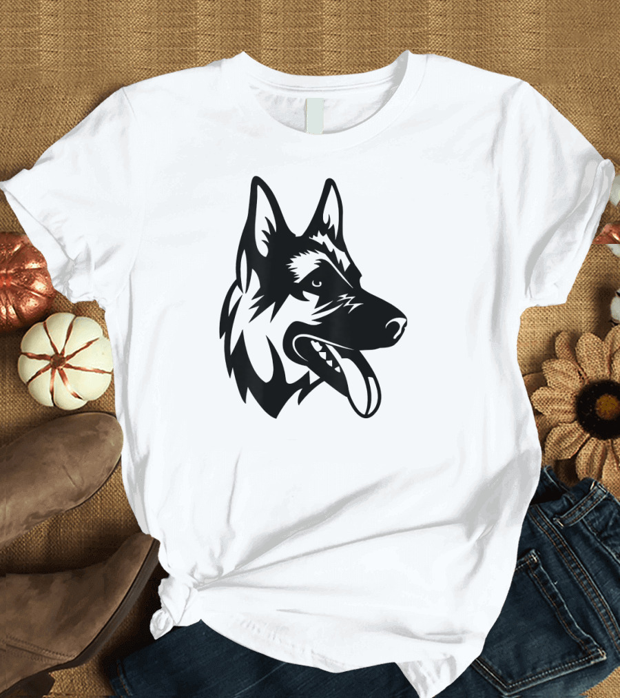 German Shepherd Cool Dog Head T-Shirt