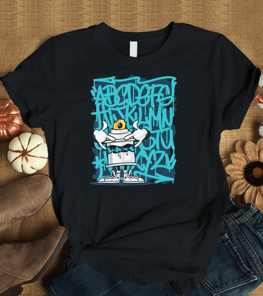 Graffiti Alphabets Spray Can Character Art TxSxDx T-Shirt