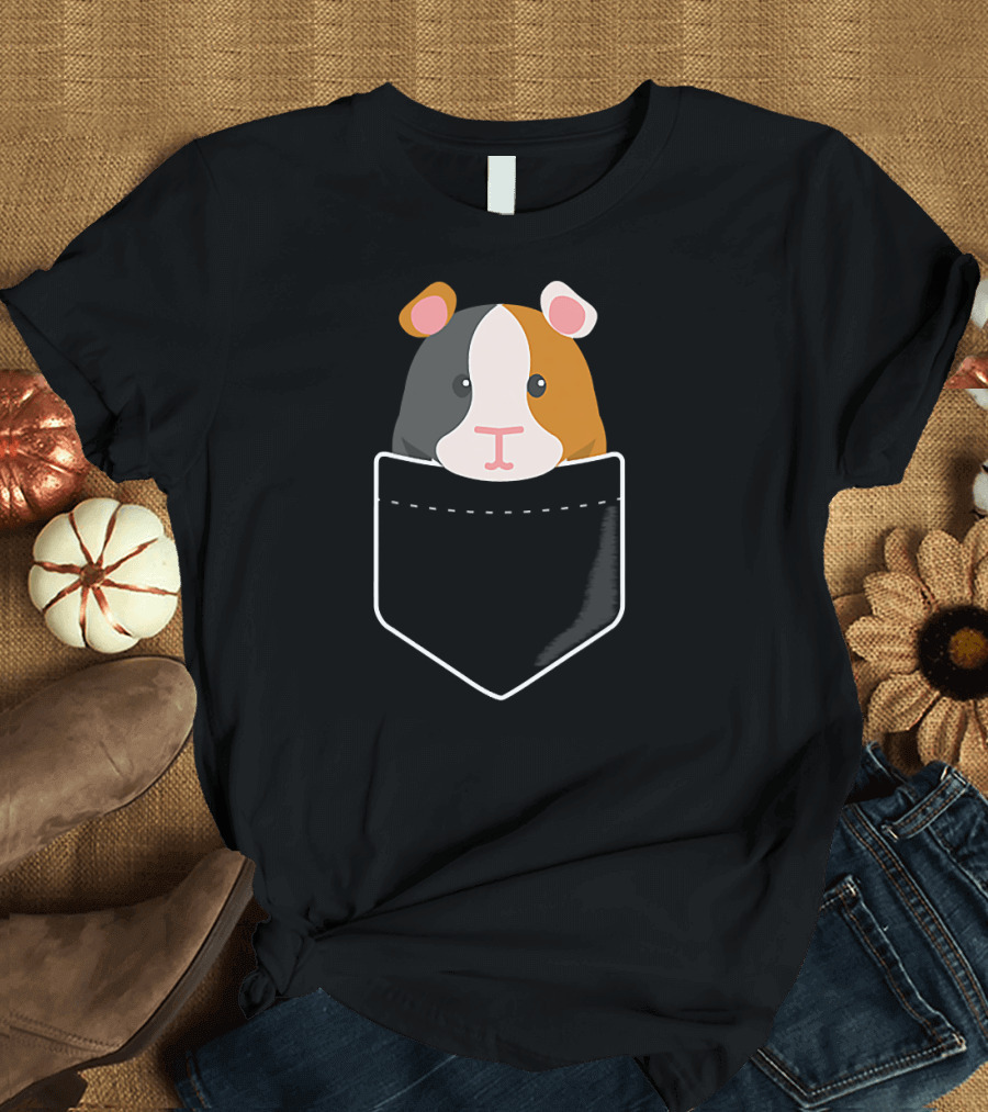 Guinea Pig in My Pocket Cuteness Overload Peeking Out T-Shirt