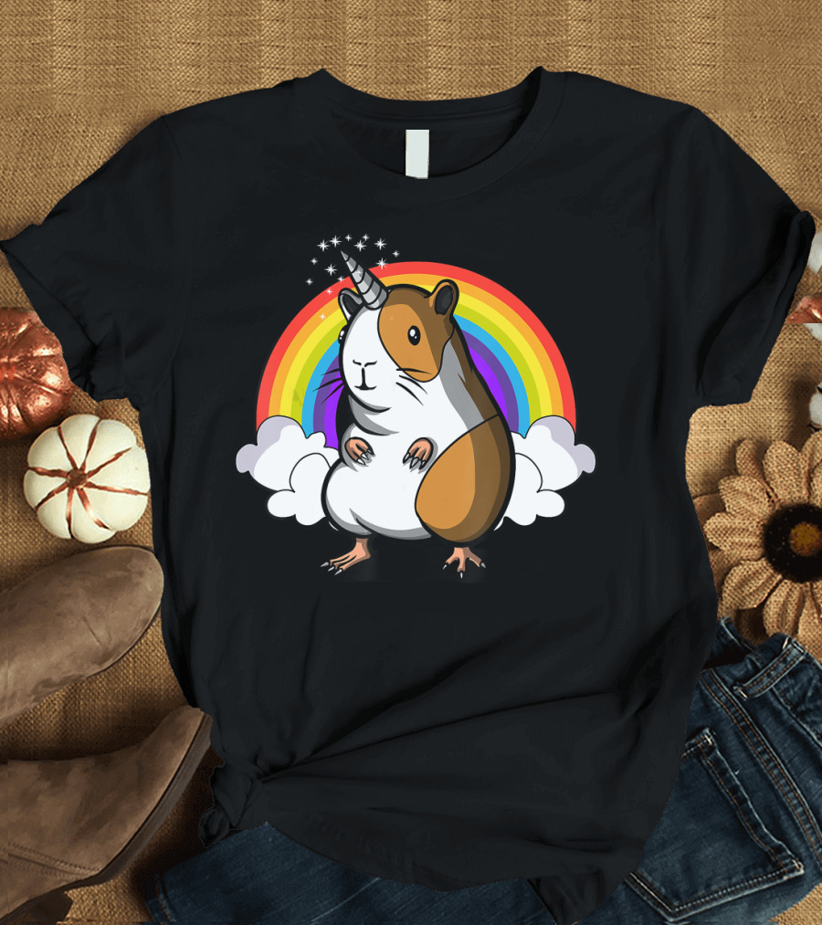 Guinea Pig Unicorn Cute Cavy Pet Rainbow Cloud Fantasy T-Shirt