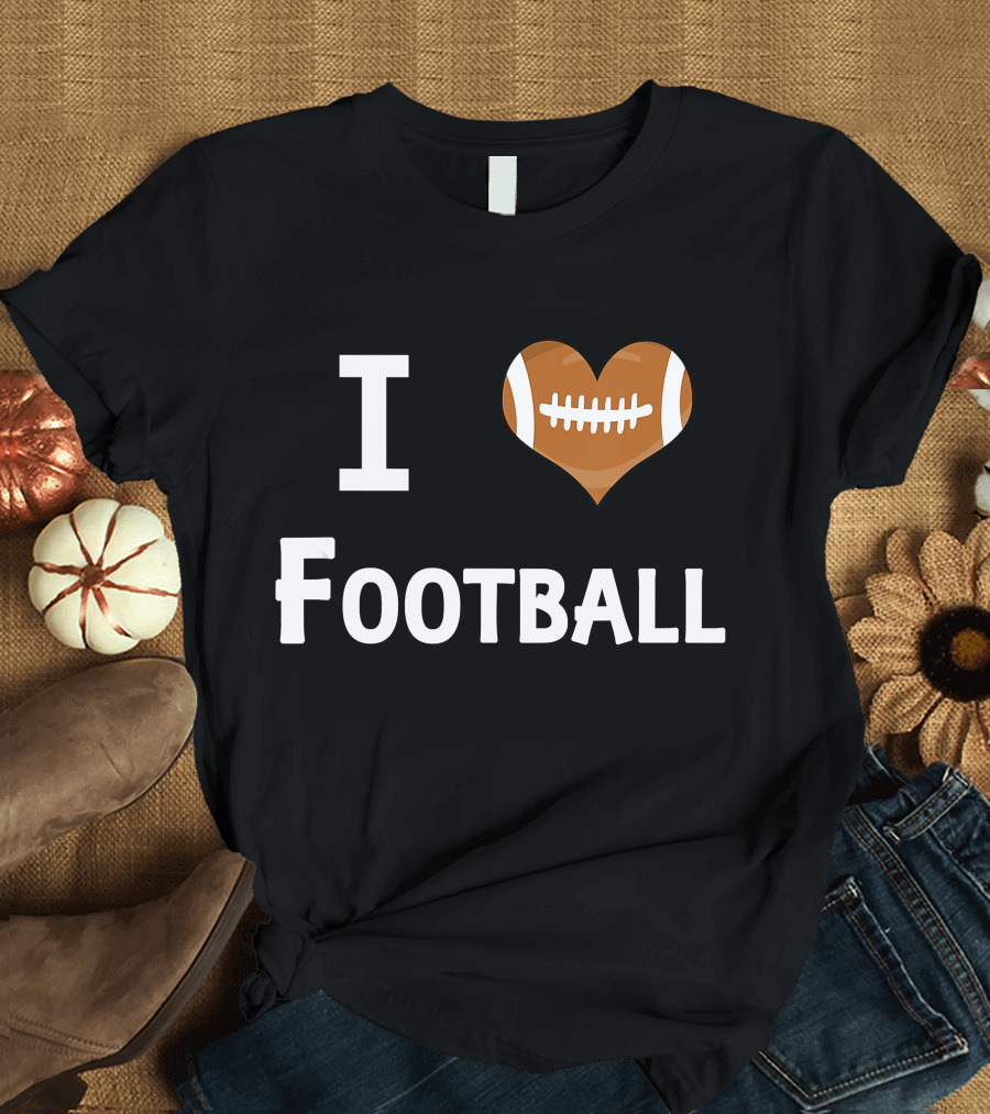 I Love Football Heart American Football T-Shirt