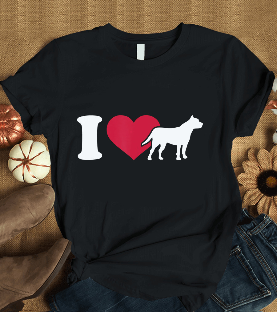 I Love Heart Pitbulls T-Shirt