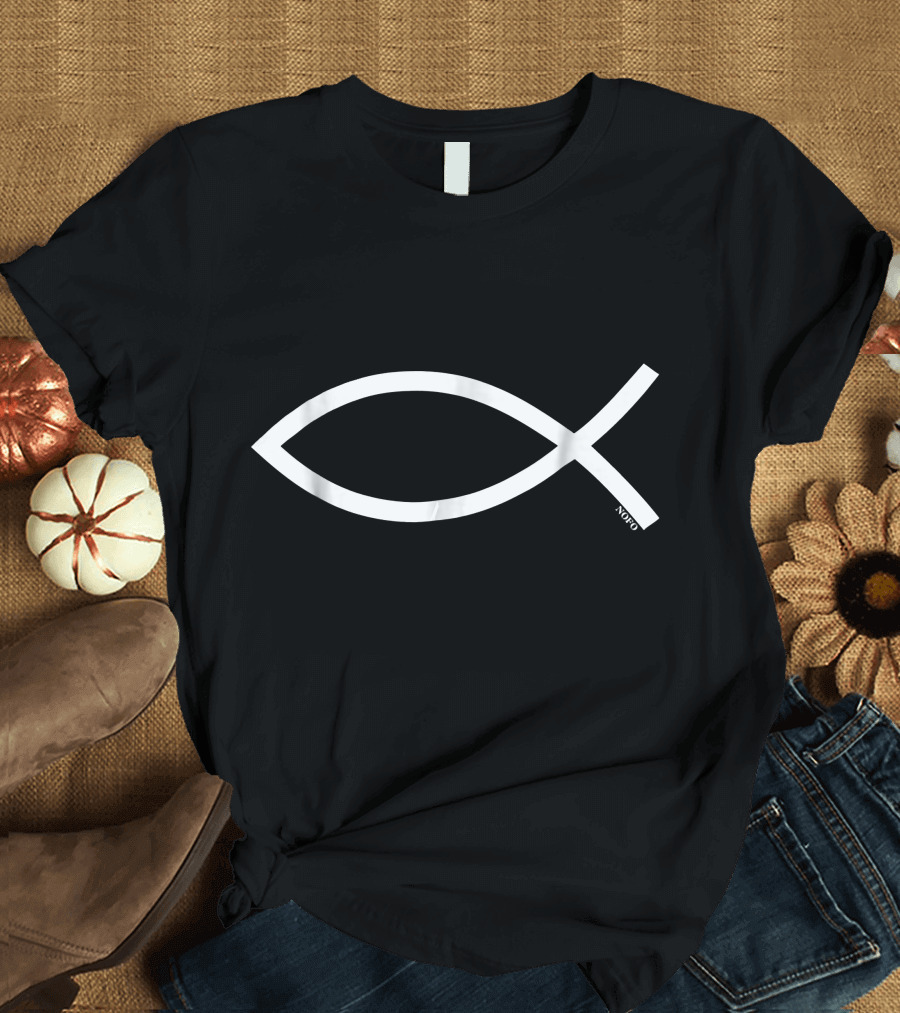 Ichthys Ichthus Christian Fish Symbol with Jesu ANNO Text T-Shirt