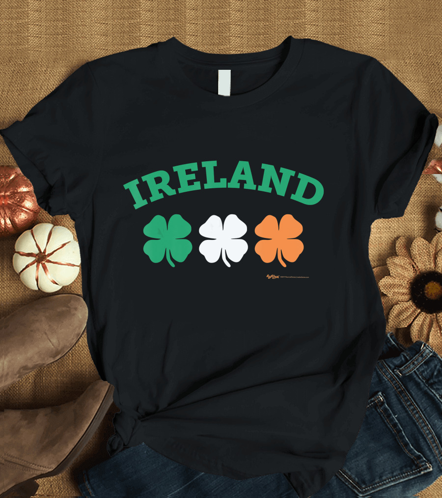 Ireland Shamrock Green White Orange Flag T-Shirt