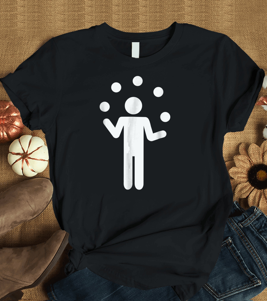 Juggling Symbol Stick Figure with Five Balls T-Shirt