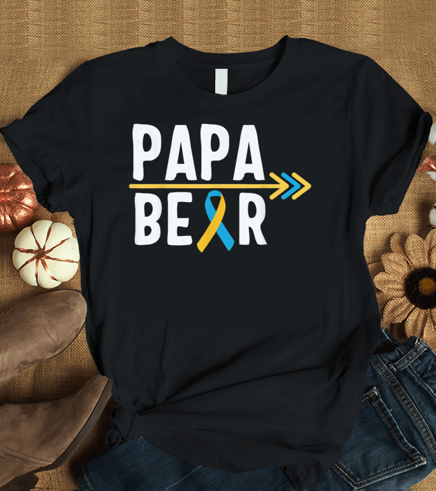Papa Bear Down Syndrome Warrior Awareness Trisomy T-Shirt