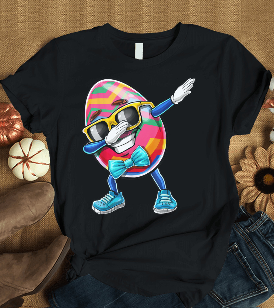 Dabbing Easter Egg with Sunglasses and Bowtie for Easter Sunday T-Shirt