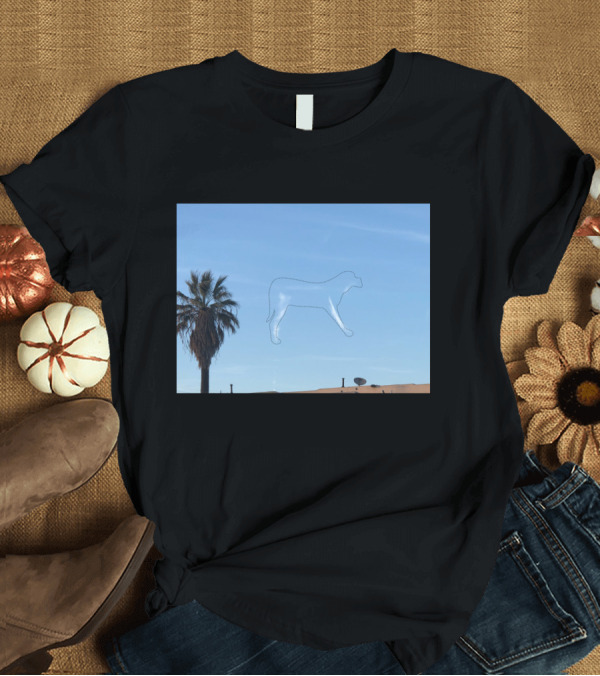 T-Shirt: I See a Dog Outline Floating in the Blue Sky Beside a Palm Tree T-Shirt I See a Dog Outline Floating in the Blue Sky Beside a Palm Tree T-Shirt
